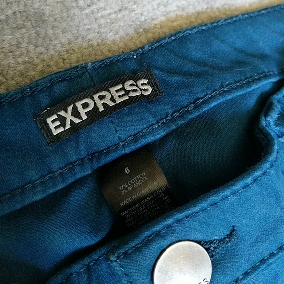Express Teal Jean Leggings sz 6 - Picture 2 of 3